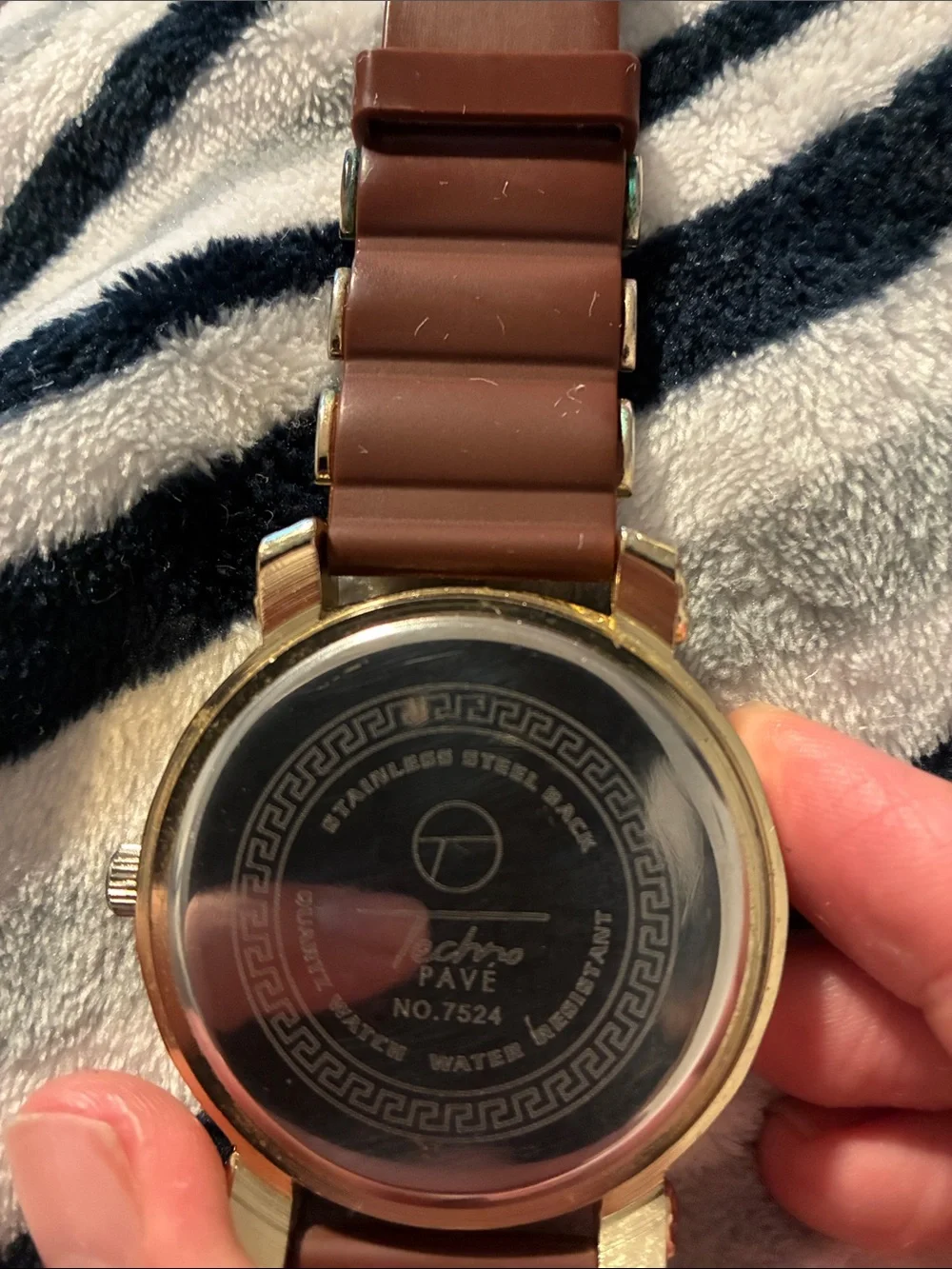 Brown Glitter Dial Smartwatch with Metallic Accents